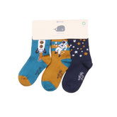 3 Pairs of Organic Cotton Socks – Comfortable, Skin-Friendly and With Creative Space Motifs